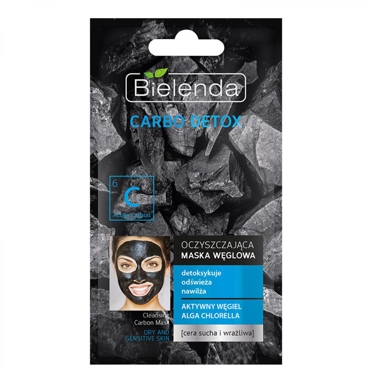 ماسک پاکسازی کننده زغال مناسب پوستهای خشک و حساس - Bielenda Carbo Detox Cleansing Masque For Dry And Sensitive Skin 8gr