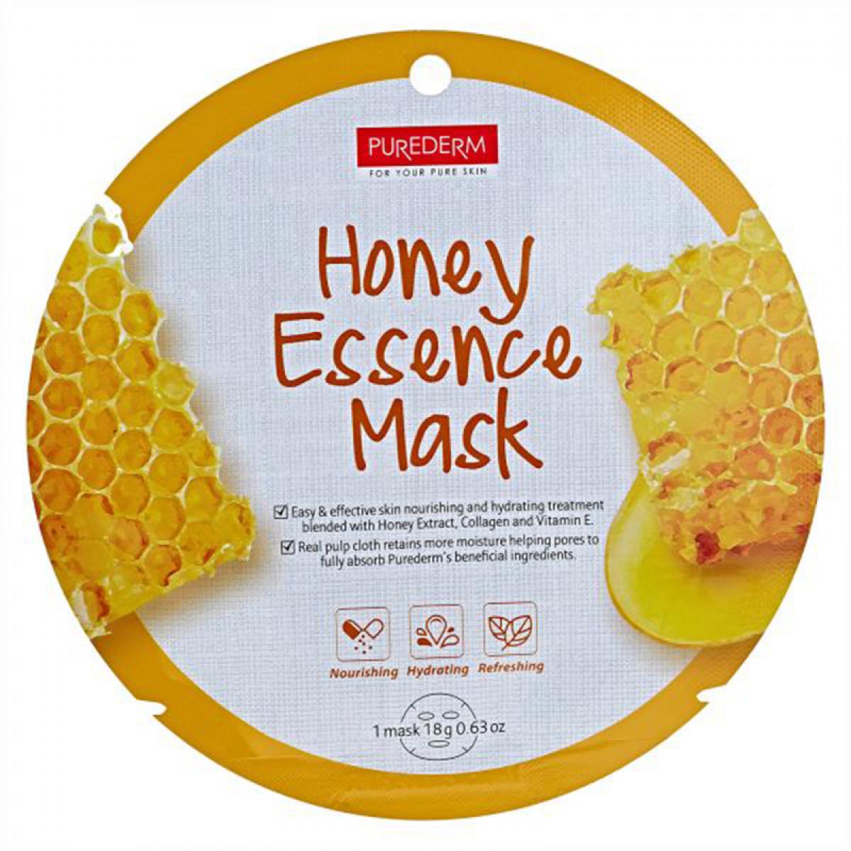 ماسک نقابی صورت حاوی عصاره عسل وزن 18 گرم - Purederm Honey Essence Mask 18gr