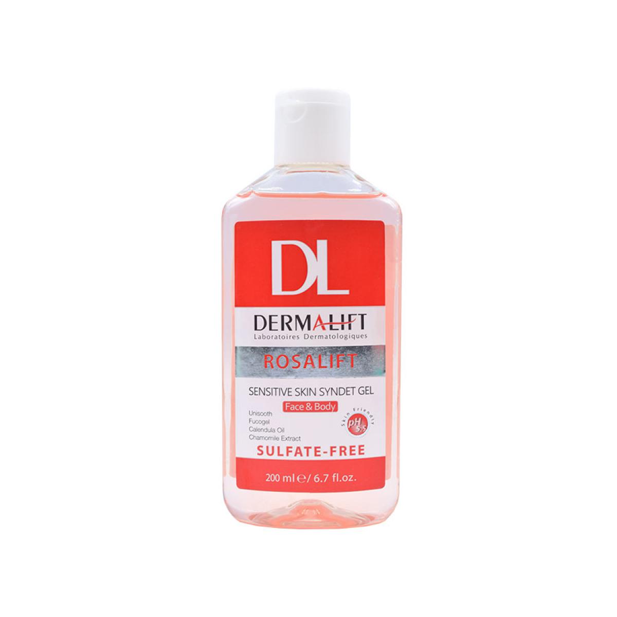 سیندت ژل پوست حساس رزالیفت - Dermalift Rosalift Sensitive Syndet Gel 200 ml