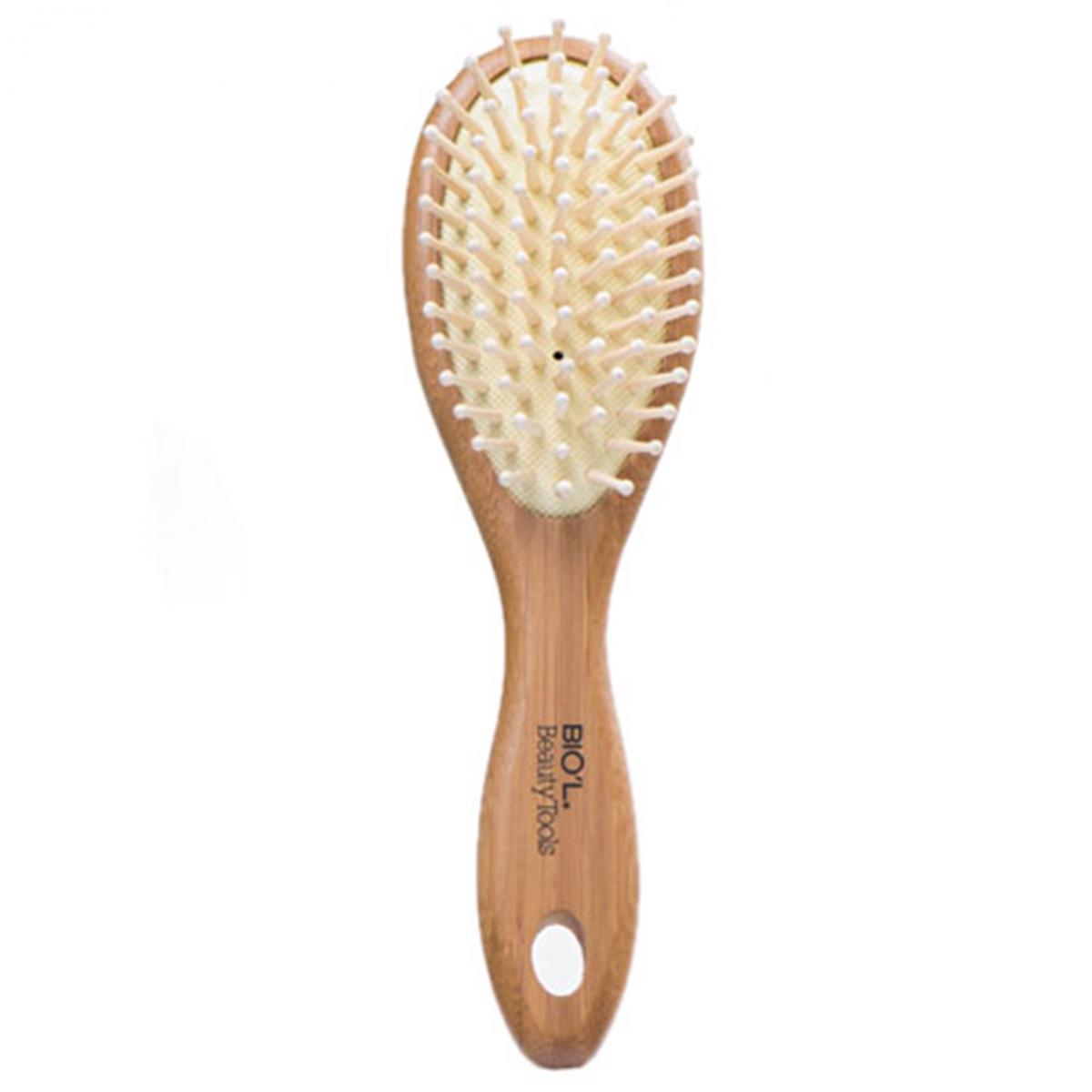 برس مو بامبو مدل بیضی کوچک - Biol Bamboo Hair Brush