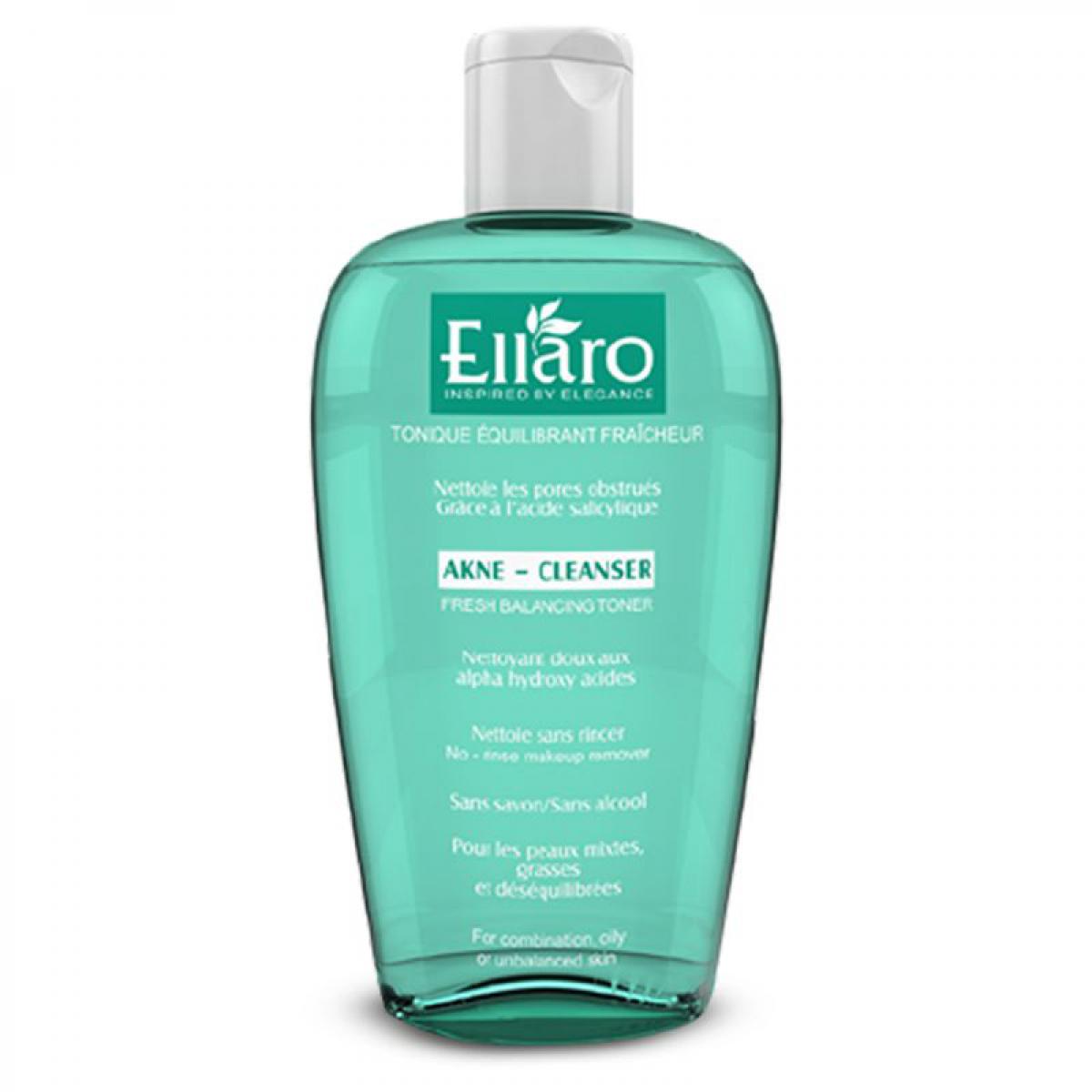 تونر شاداب کننده مناسب پوست چرب و مختلط 200 میل - Ellaro Refreshing Toner For Oily Skin Type 200ml