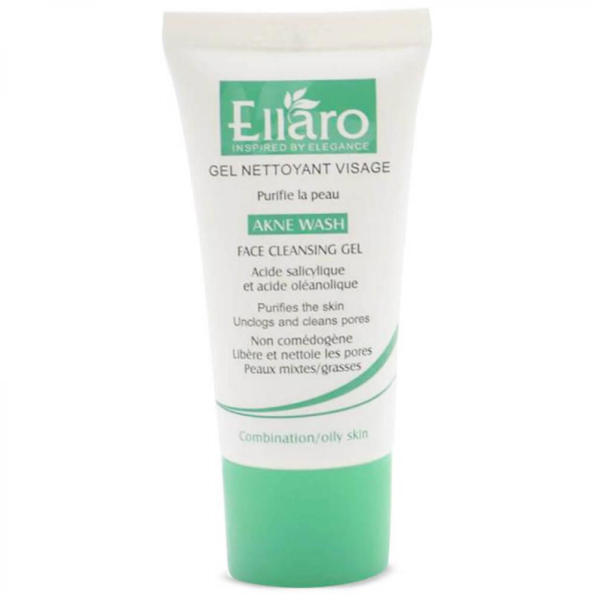ژل شستشوی صورت مناسب پوست چرب و مختلط 150 میل - Ellaro Face Wash For Oily Skin 150 ml