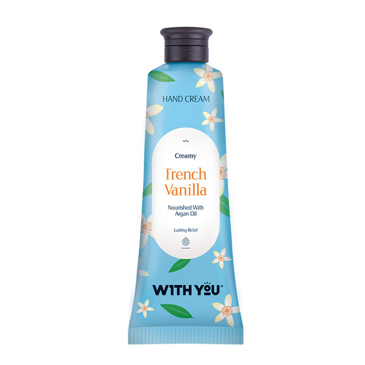 کرم دست عصاره وانیل و روغن آرگان - With You Cream Argan Oil And French Vanilla
