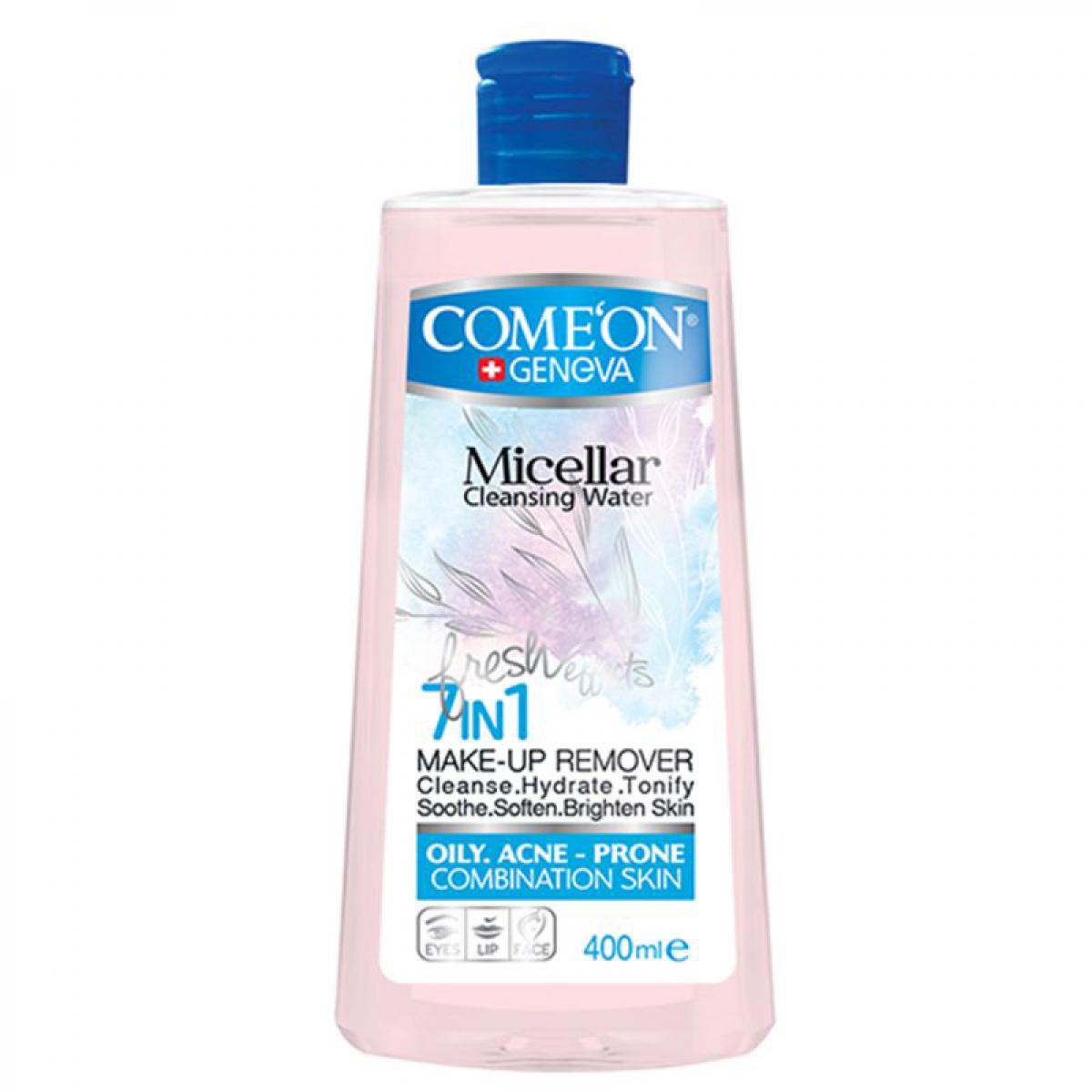 میسلار واتر 7in1 مناسب پوست چرب و مستعد جوش - Comean 7IN1 Micellar Water For Oily & Acne -Combination Skin 400 ml