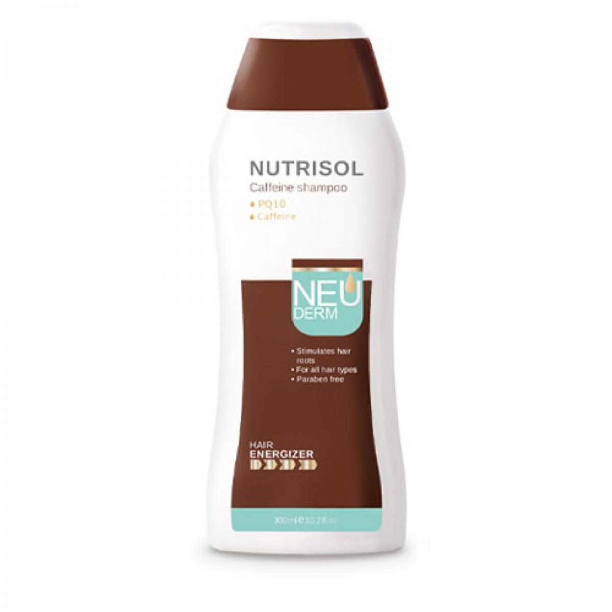 شامپو تقویت کننده کافئین مدل Nutrisol مناسب انواع مو 300 میل - Neuderm Caffeine Regenerating Shampoo For All Hairs 300ml