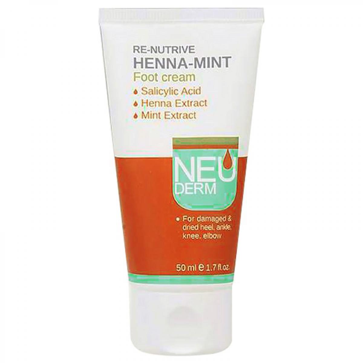 کرم پا تیوبی رینوتریو حنا و نعنا -  Re Nutrive Henna Mint Foot Cream NEUDERM 