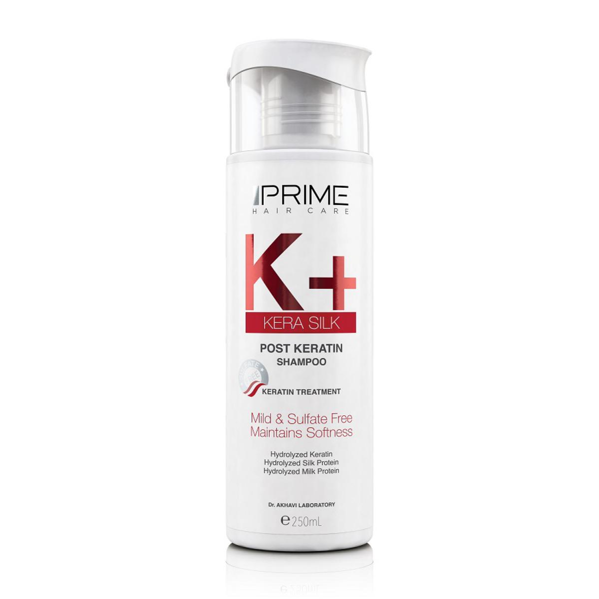 شامپو ملایم فاقد سولفات مخصوص موهای کراتینه شده K+ -  Prime Post Keratin K+ Shampoo 250ml