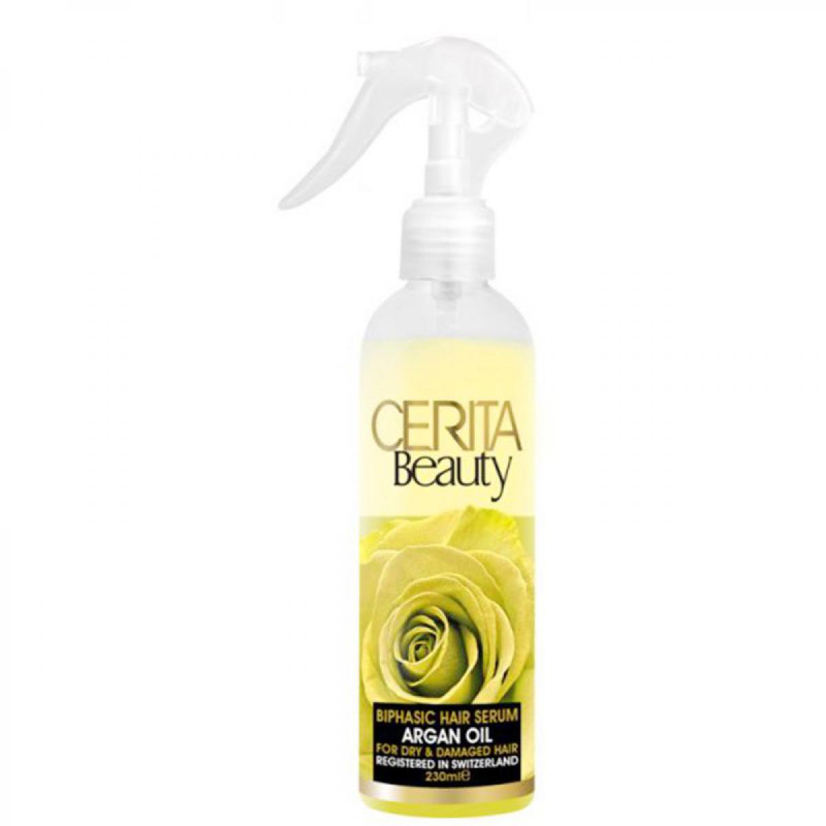 سرم دو فاز مناسب برای موهای خشک و آسیب دیده - Cerita Beauty Biphasic Hair Serum With Argan Oil For Dry & Damaged Hair 230 ml