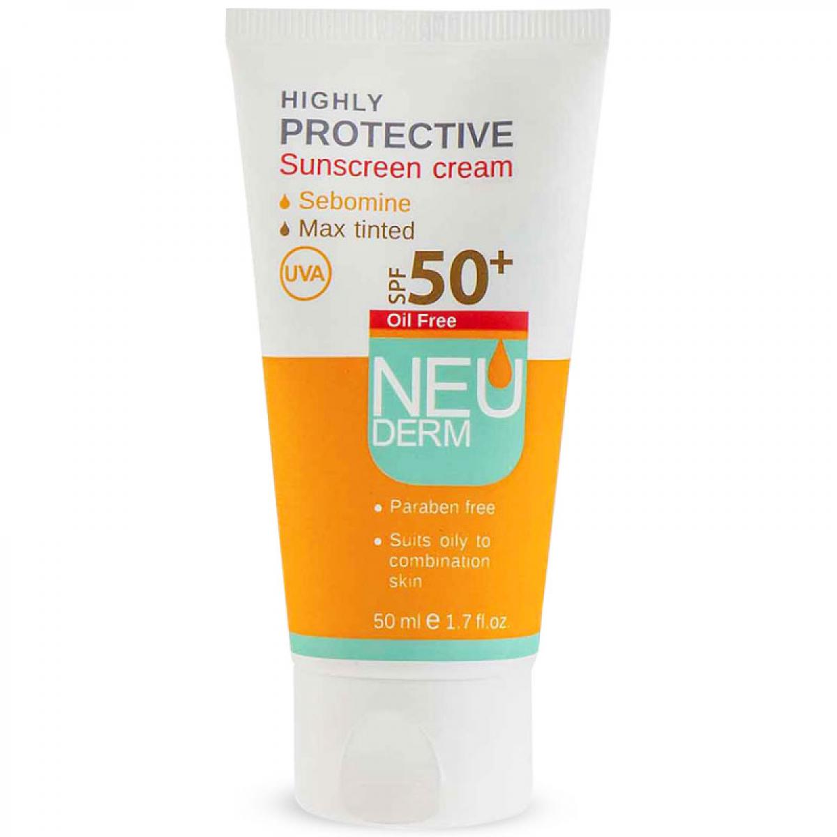 ضد آفتاب رنگی بژ فاقد چربی SPF50  حجم 50 میل -  Oil Free Sunscreen Cream With SPF50 Dark Beige NEUDERM 