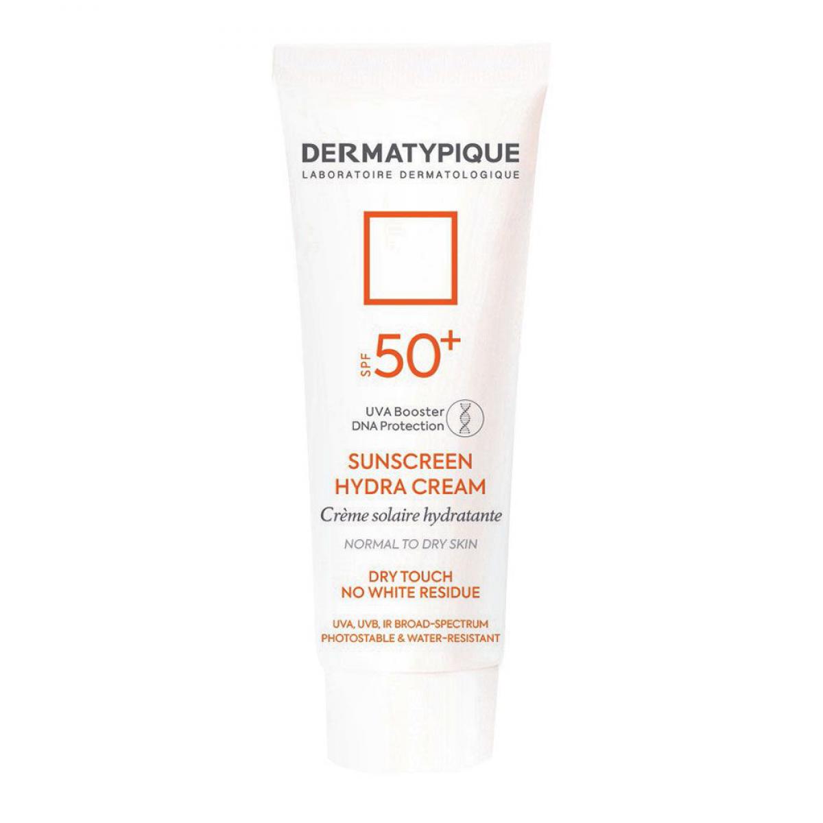 ضد آفتاب بی رنگ هیدرا مناسب پوست خشک +SPF50 -  Sunscreen Hydra Cream SFP50+ 50ml DERMATYPIQUE 