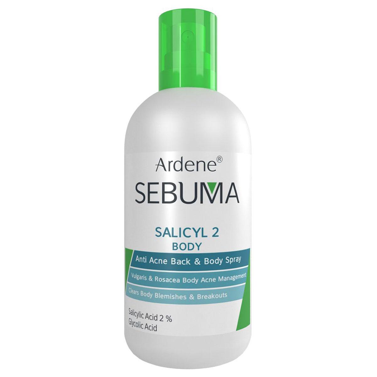 اسپری ضد جوش بدن سبوما - Ardene SEBUMA Salicyl 2 Body Anti Acne Back and Body Spray 250 ml