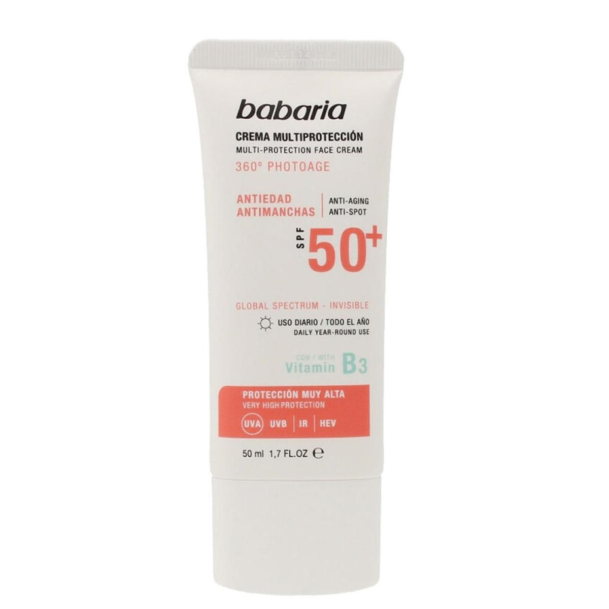 کرم ضد آفتاب بی رنگ spf 50  - Multi-protection facial cream SPF50 + 360º Photoage 50ml