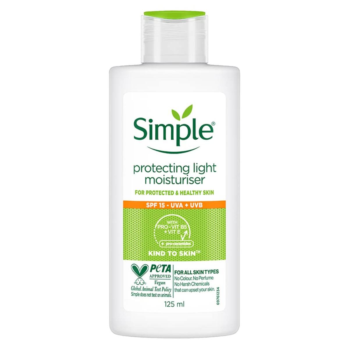 کرم آبرسان لایت حاوی SPF 15  - Simple Kind to Skin Protecting Light Moisturiser 125ml